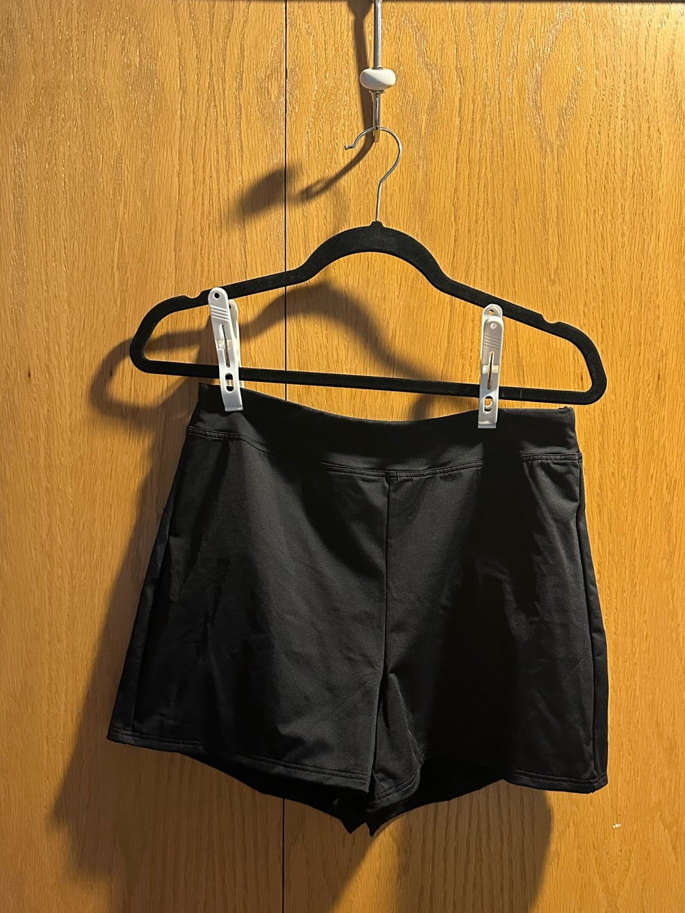 Lands' End Black Swim Shorts with Stretch Waistband